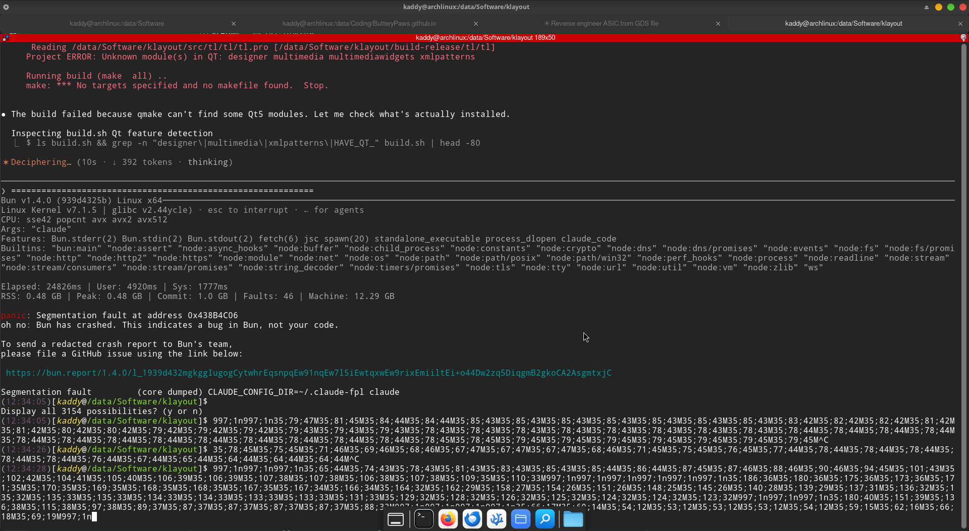 A demonstration on how compiling KLayout wrecked my computer COMPLETELY